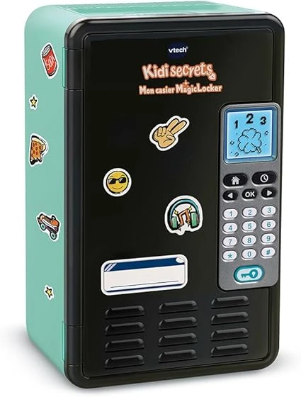 VTech - KidiSecrets, Mon Casier MagicLocker Noir et Vert, Coffre-Fort Secret avec Code, Enceinte, Jeux, Réveil, Boîte à Trésors à Personnaliser, Cadeau Enfant de 6 Ans à 12 Ans - Contenu en Français