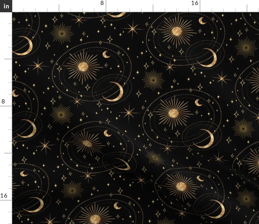 Celestial Midnight-S Fabric | Spoonflower