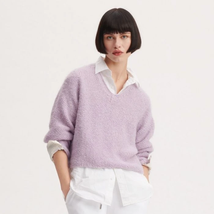 Kit Tricot Pull Col V - Créez un pull doux et scintillant!