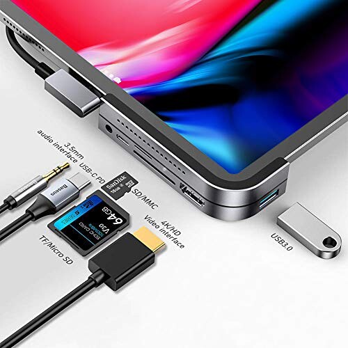 Hub USB C pour ipad Pro 2018 2019 2020, Baseus 6 en 1 Adaptateur HDMI 4K