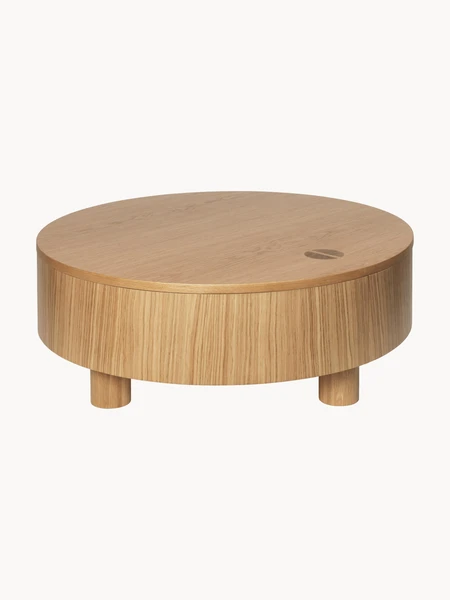 Table basse ronde avec rangement Olles