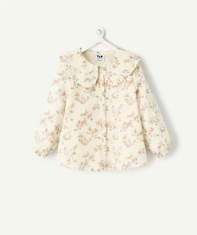 Chemise bébé fille à fleurs avec col claudine