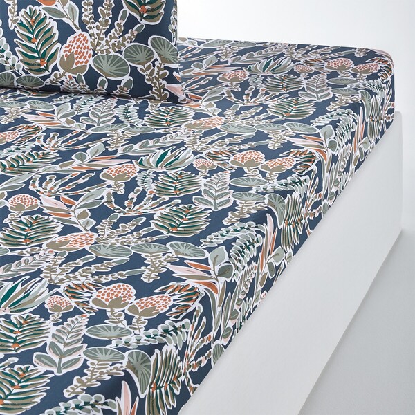 Drap housse percale de coton, Aquajungle