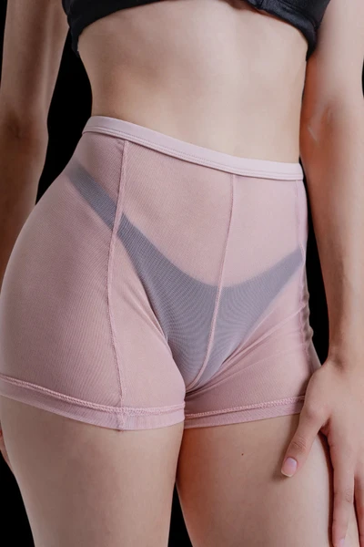 Sorte Voile Shorts - Champagne Mesh