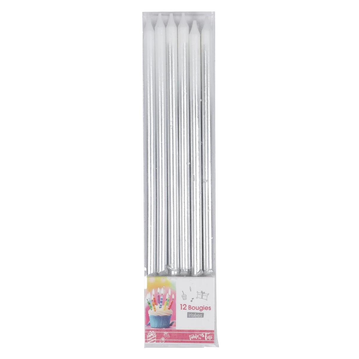 12 bougies irisées or/argent