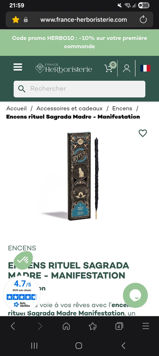 Encens rituel Sagrada Madre - Manifestation