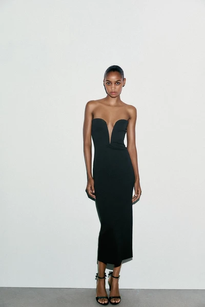 ROBE MIDI ENCOLURE CŒUR