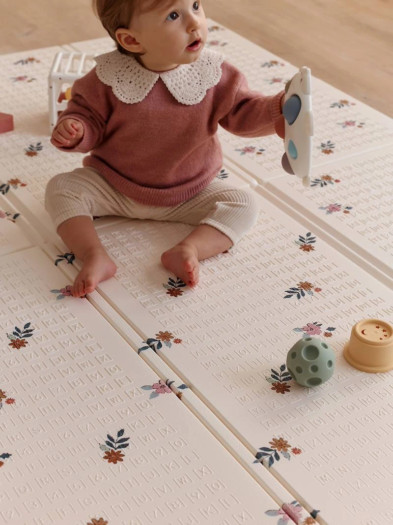Grand tapis d'activités pliable retro flower - Vertbaudet