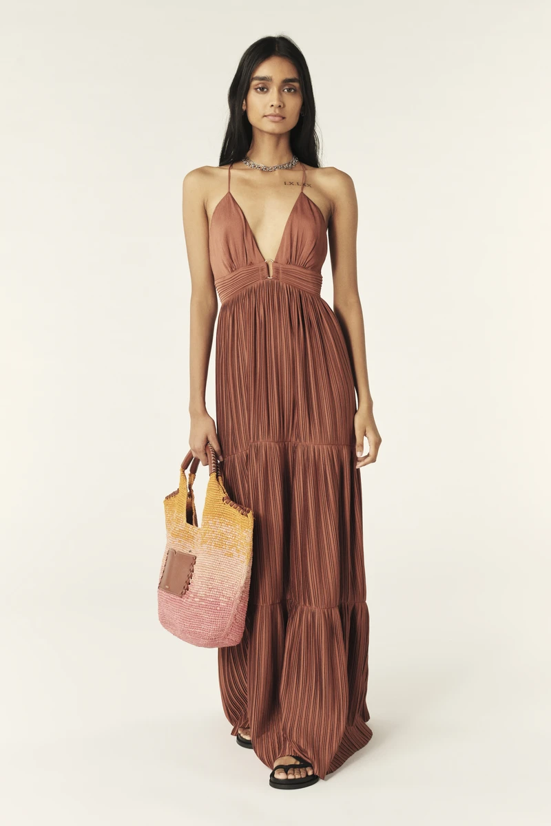 Robe Longue Bretelles Wasta Rouge // ba&sh FR