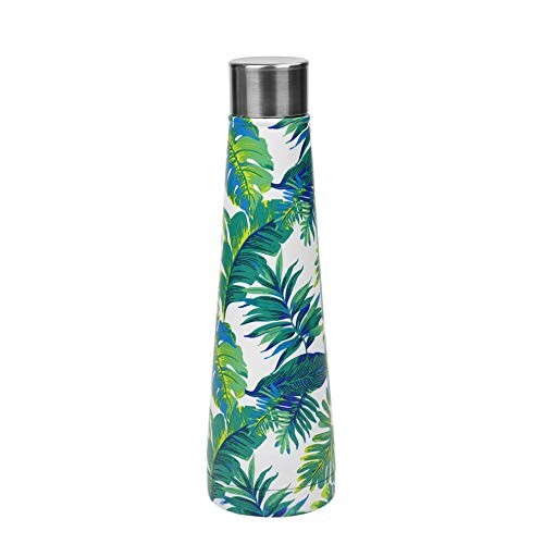 MaoXinTek Bouteille d'eau en Sport en Acier Inoxydable Bouteille Isolée à Double Paroi étanche à la Fuite pour Sport Camping Running Randonnée Voyage 500 ML Feuille Verte