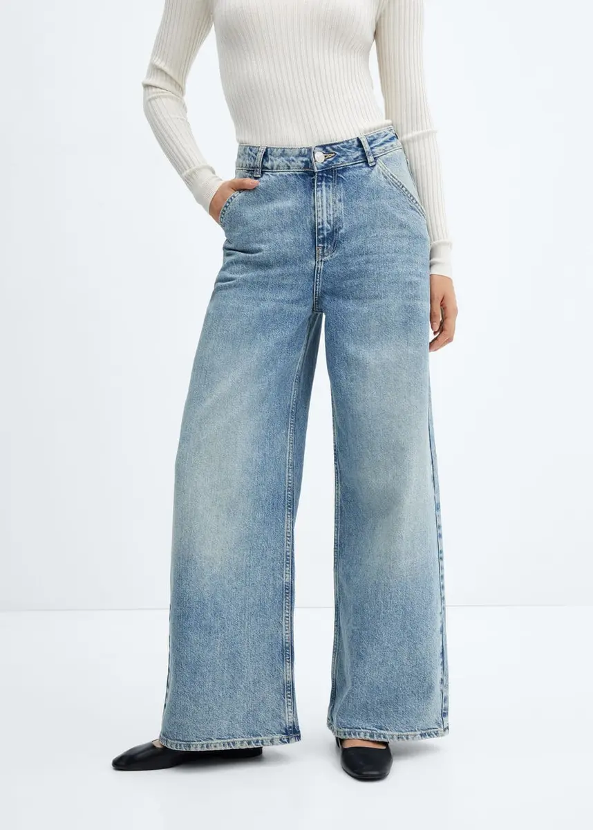 Jean wideleg taille normale - Femme | Mango France