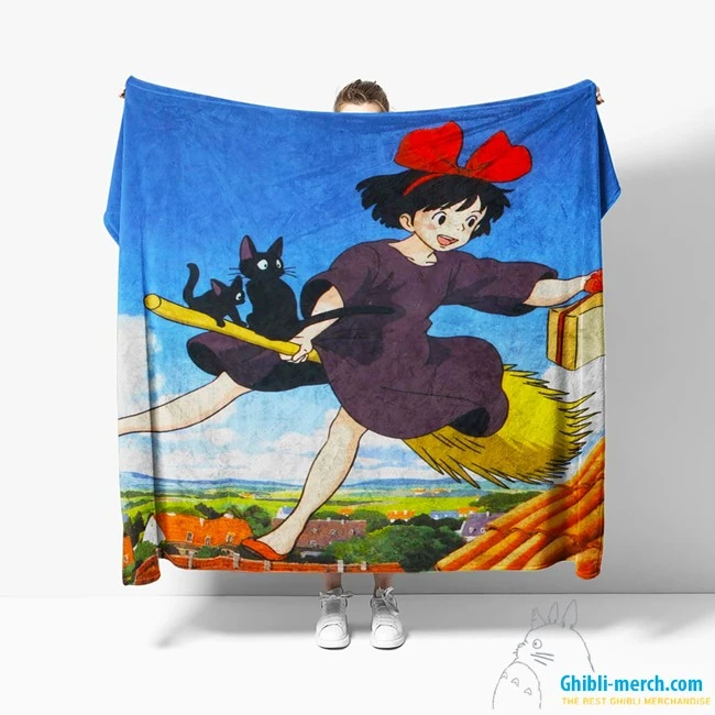 Kiki Blanket Ghibli Fleece Muticolors For Sale (8 Colors) | Ghibli Merch Store