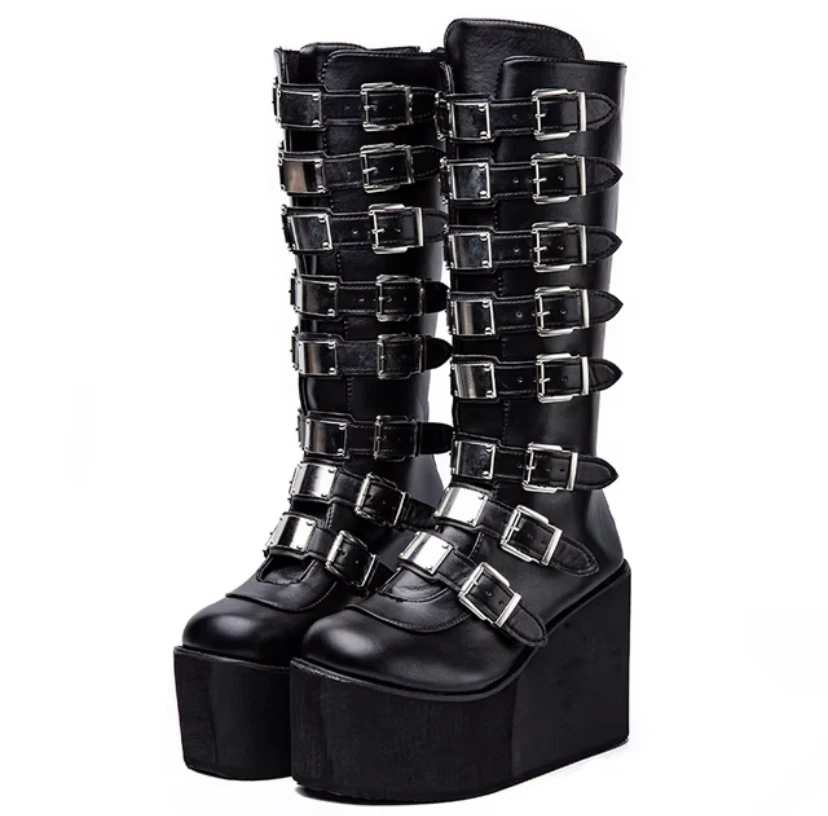 Bottes à Plateforme pour Femme, Chaussures Punk Gothiques, Épaisses, Compensées, Talons Hauts, Automne Hiver, Y2K - AliExpress