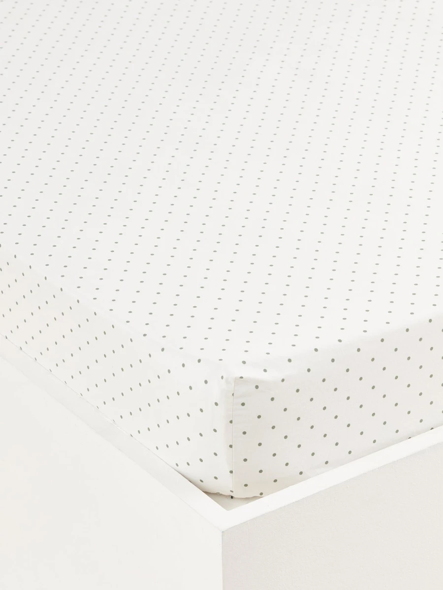 Drap-housse pois coton "Forêt Enchantée"