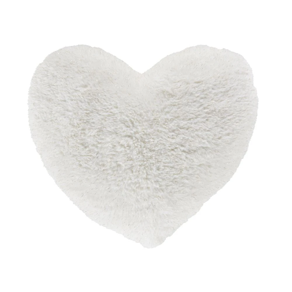 Coussin en forme de cœur écru