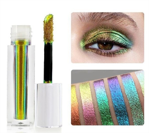 Pigment de Fard à Paupières Multi-Chrome, Longue Durée, Accessoire Liquide à Paillettes Chromées, Couleur en Style de Caméléon, Paon et Galaxie