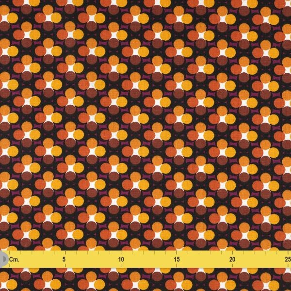 Tissu cretonne trèfles violet