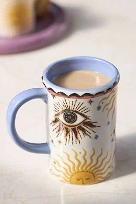 Mug en grès fortune peint à la main