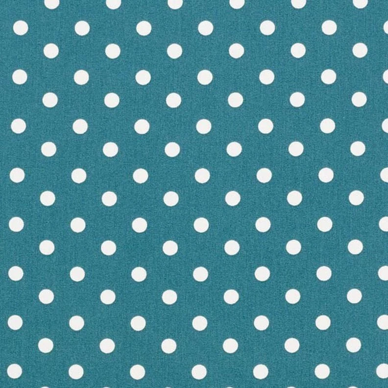 Popeline coton Grands pois – pétrole/blanc