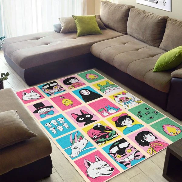 Studio Ghibli Character Print Accent Rug -