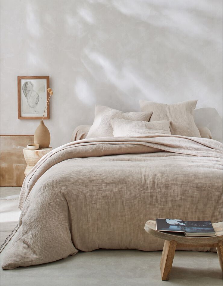 Linge de lit uni en triple gaze de coton