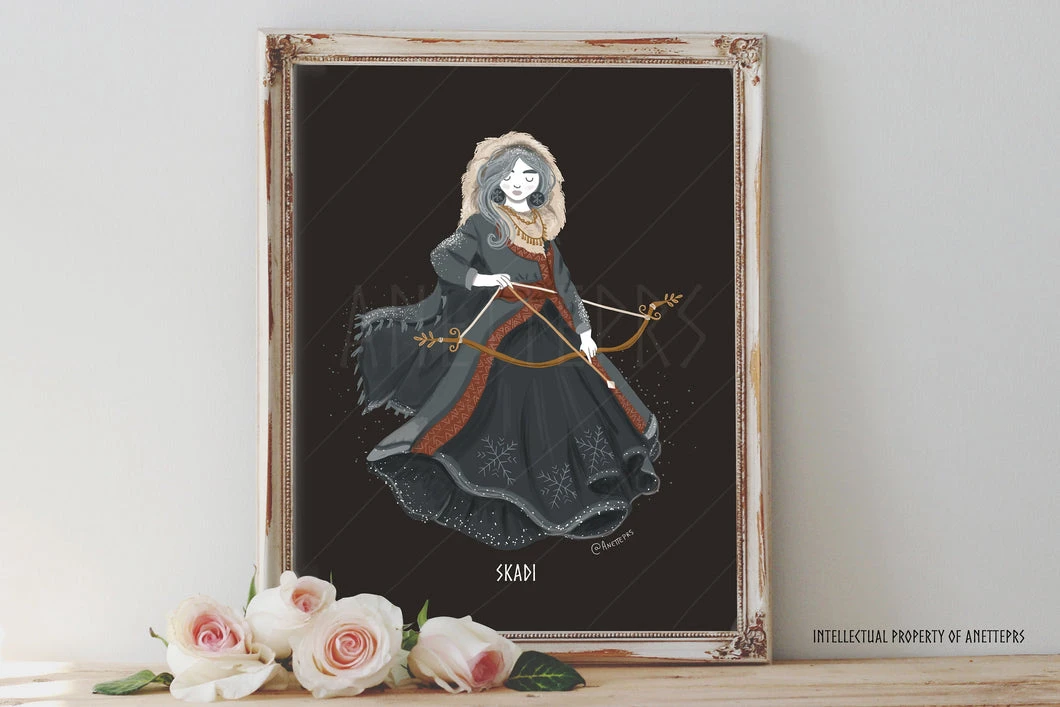 Skadi Art Print - En bundle triple goddess 3x A6 = 32€ - commander par 3 sinon 26€ pièce en A6