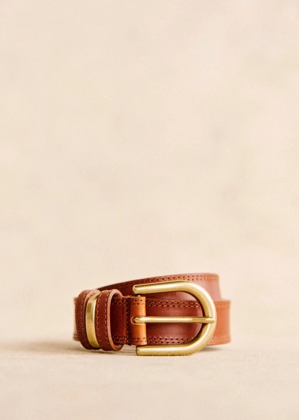 Ceinture Taylor - Cuir Naturel Héritage - Cuir lisse bovin tannage végétal - Sézane