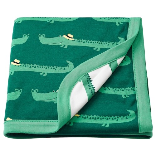 RÖRANDE Couverture bébé - crocodile, vert - IKEA