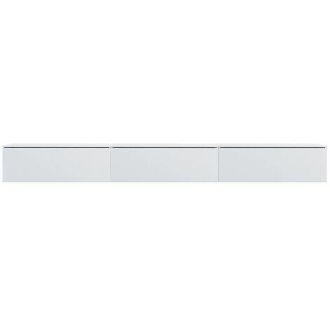 Selsey SKYLARA - Meuble TV - 300 cm - blanc mat / blanc brillant - scandinave - moderne