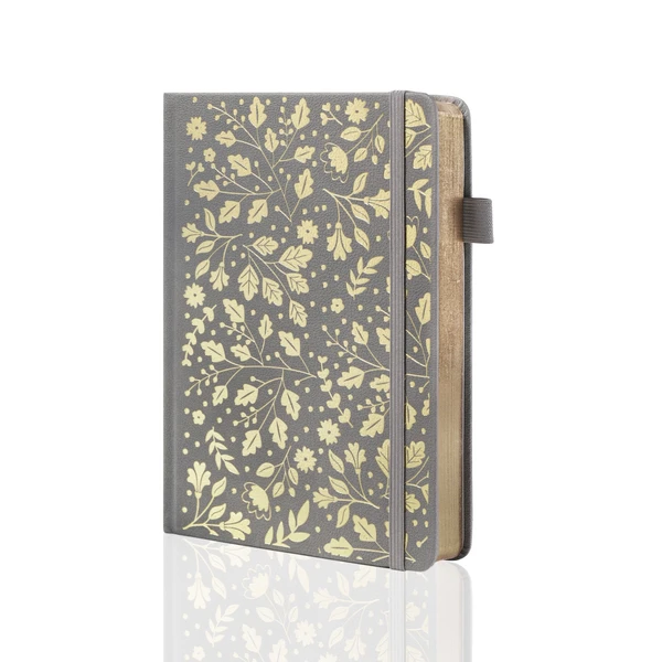 A5 Foliage Dot Grid Notebook - Gray