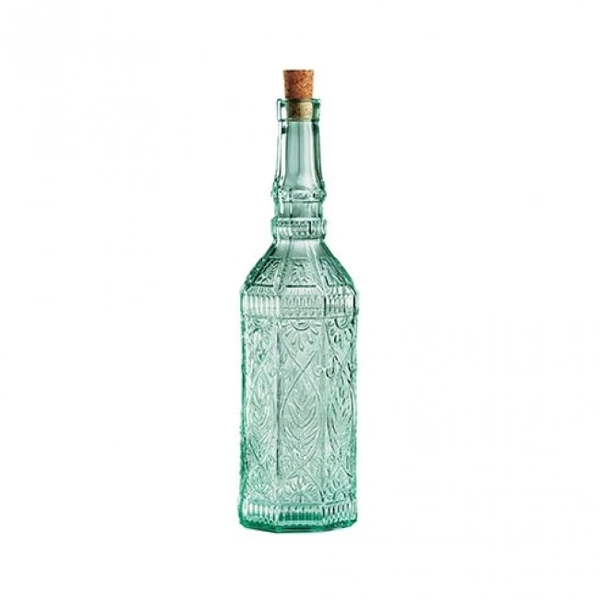 Huilier / vinaigrier en verre teinté vert transparent 71 cl 8 x 8 x 31 cm - Country Home - Bormioli Rocco