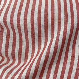 Toile tissé teint polycoton recyclé rayures 5mm rouge