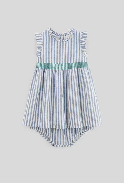 Robe avec bloomer rayés contenant du lin - collection Cérémonie