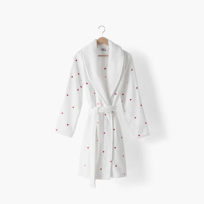 Peignoir femme coton col châle Adore blanc
