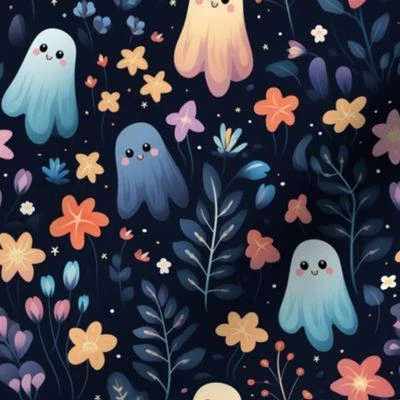 Cute ghosts 3 Fabric | Spoonflower