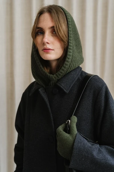 Cagoule en cachemire recyclé | vert "marika - verde foresta" Rifò