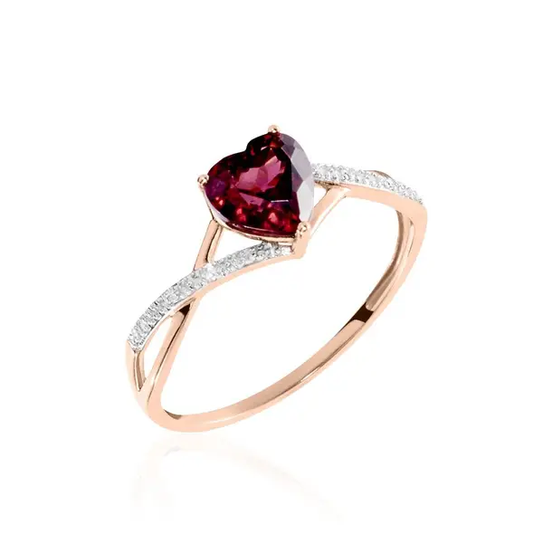Bague Clothilde Or Rose Quartz Et Oxyde
