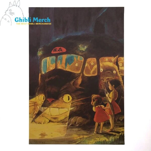 My Neighbor Totoro CatBus and Mei and Satsuki Poster - Ghibli Merch Store - Official Studio Ghibli Merchandise