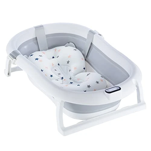 moovkee. Baignoire pliable pour bébé avec thermomètre et coussin de bain – Baignoire pliable pour bébé 80 cm – Baignoire pour bébé nouveau-né – Bathtub – Baby Bath Seat