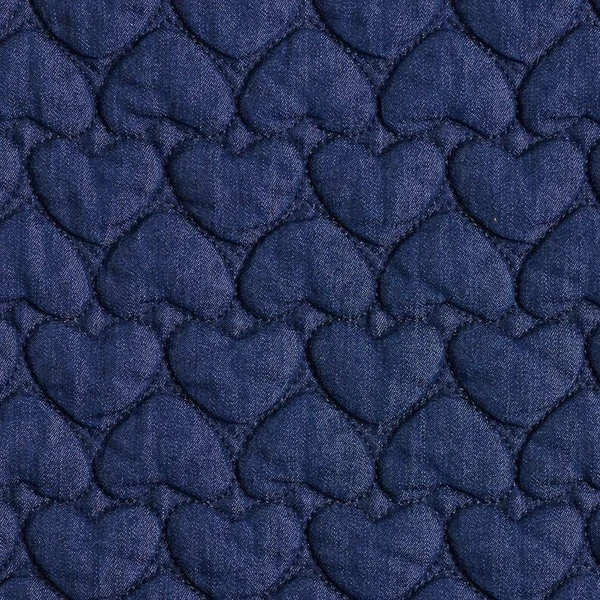 Jeans Tissu matelassé Cœurs – bleu nuit - Idéal pour Vêtements bébé