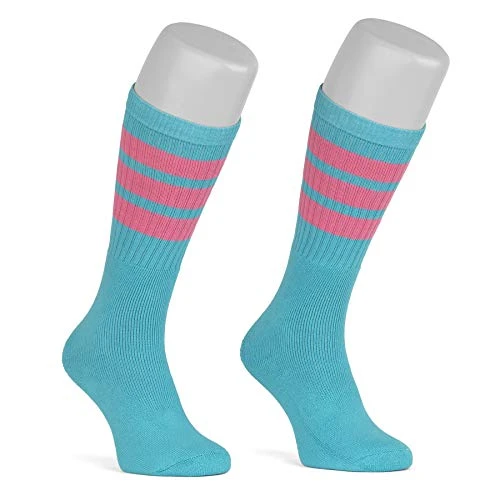 skatersocks Chaussettes rayées pour femme - 48,6 cm - Couleur : bleu