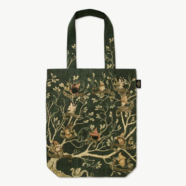 Black Family Tapestry - Family Tree Deluxe Tote Bag - MinaLima