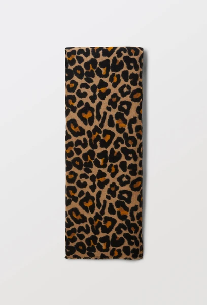 Echarpe imprimée léopard, matière recyclée