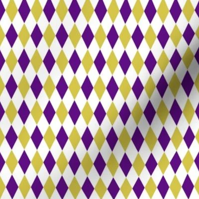 harlequin diamond purple gold small Fabric | Spoonflower