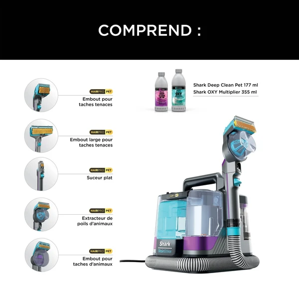 Shark StainStriker Détacheur HairPro Pet PX250EUT