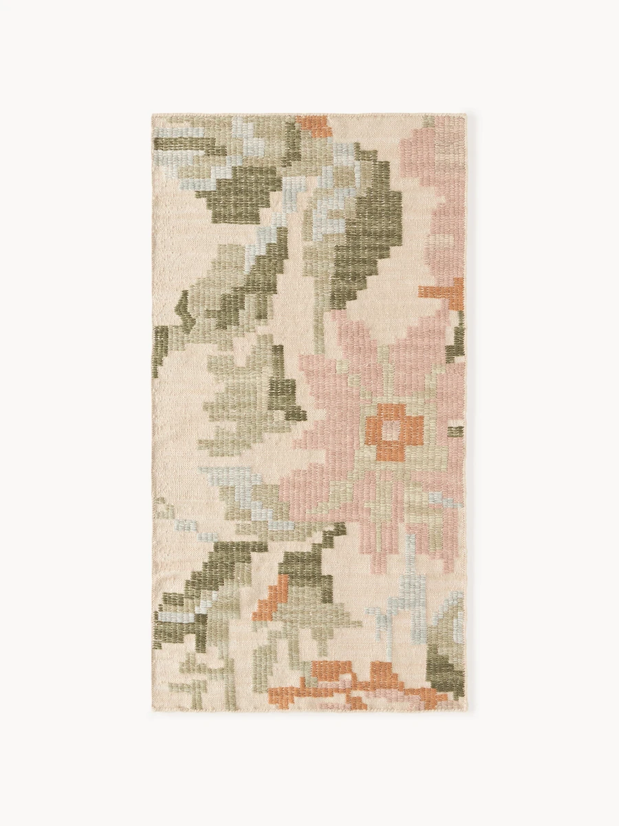 Tapis en laine avec motif de fleurs brodées Rosha | Westwing