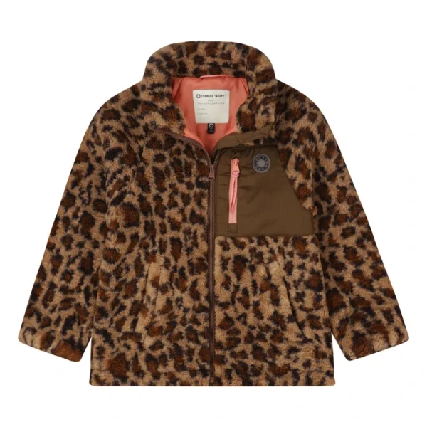 Manteau Façon Sherpa Minnesota Léopard Fibres Recyclées | Marron