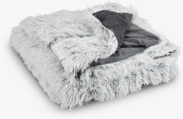 Plaid LOTUS 135x195 blanc/gris
