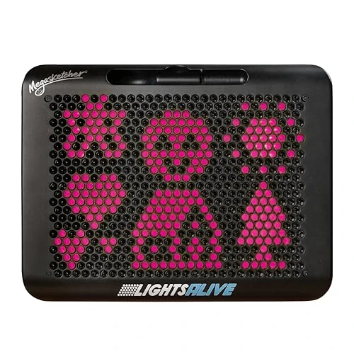 TOMY Tablette lumineuse Megasketcher Lights Alive | Tablette à dessin lumineuse pour enfants, comprend 1 stylo 2-EN-1, 2 pochoirs | Jouet de dessin pour enfants dès 3 ans