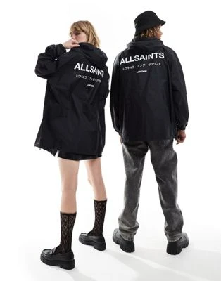 AllSaints - Underground - Veste unisexe légère avec finition imperméable - Noir